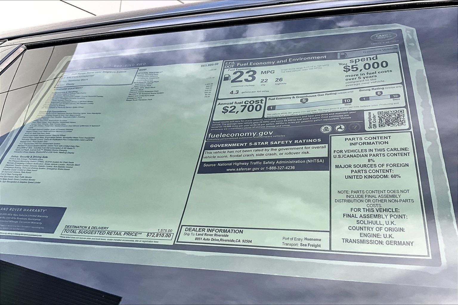 2026 Land Rover Range Rover Velar P250 Base