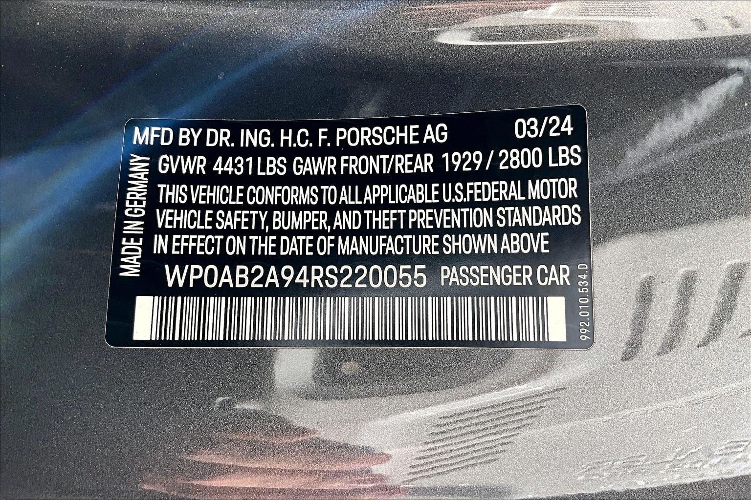 2024 Porsche 911 Carrera 4S