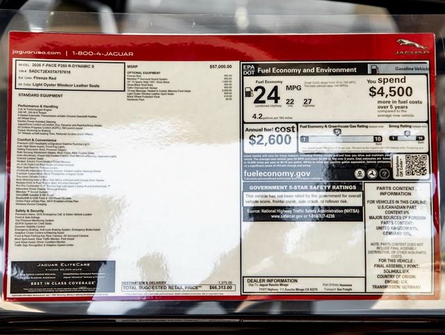 2026 Jaguar F-PACE P250 R-Dynamic S