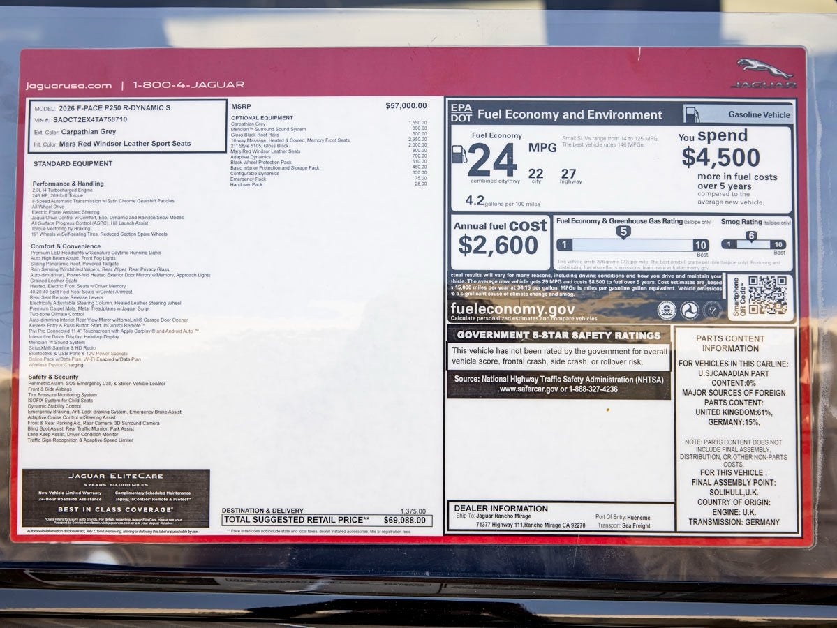 2026 Jaguar F-PACE P250 R-Dynamic S