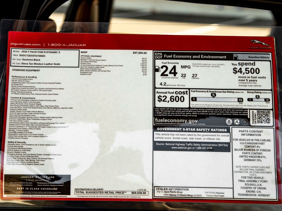 2026 Jaguar F-PACE P250 R-Dynamic S