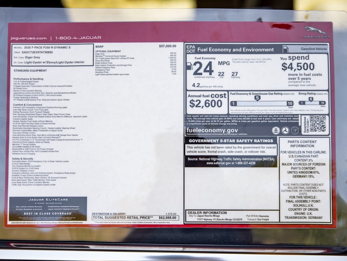 2026 Jaguar F-PACE P250 R-Dynamic S