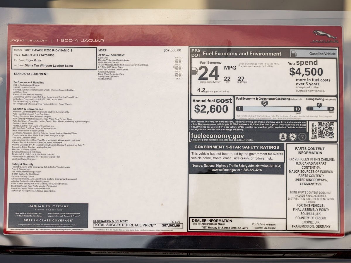 2026 Jaguar F-PACE P250 R-Dynamic S