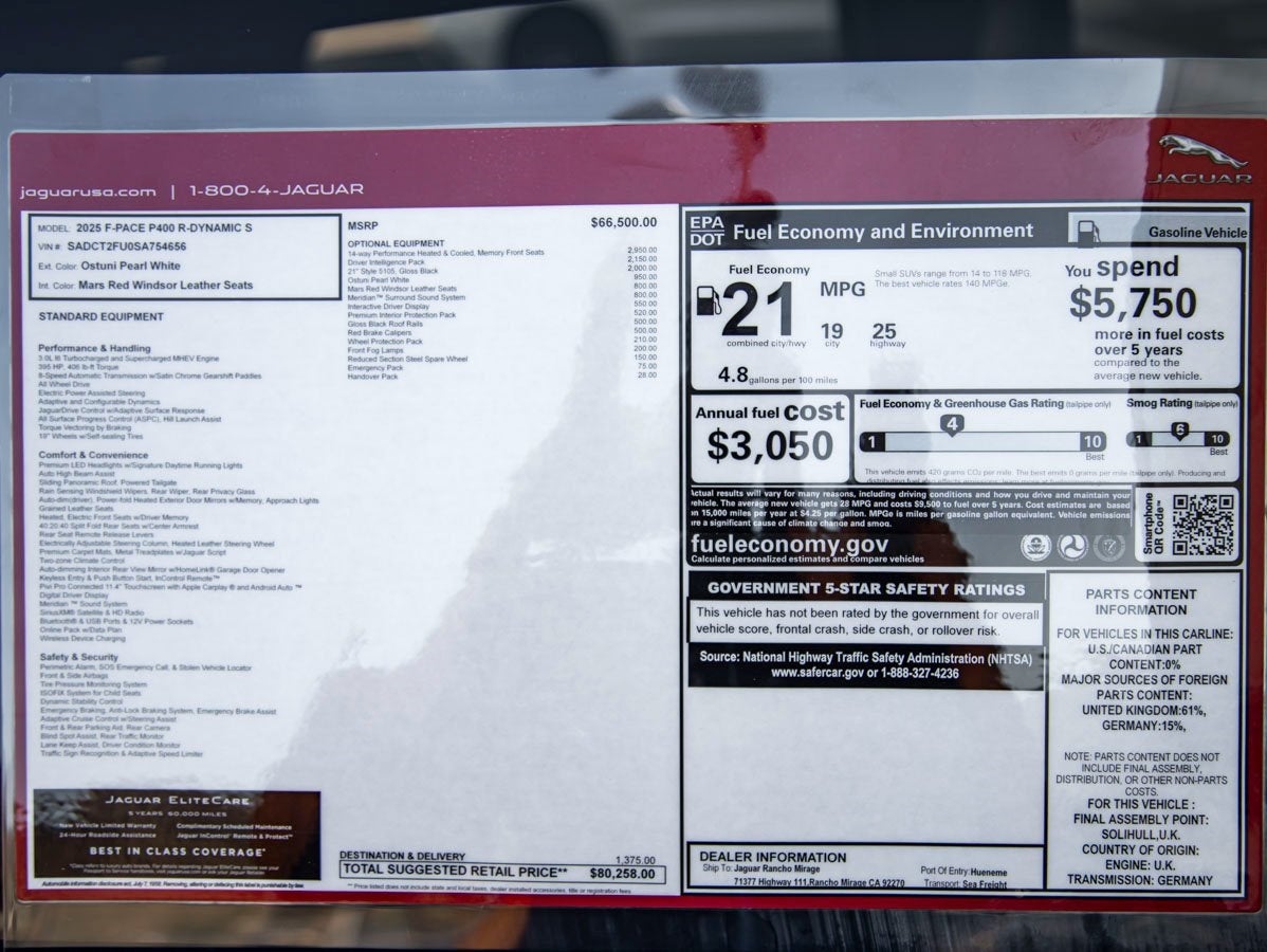 2025 Jaguar F-PACE P400 R-Dynamic S