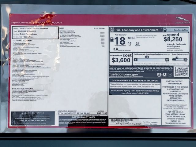 2024 Jaguar F-TYPE P575 R75 Final Edition