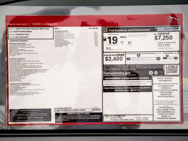 2024 Jaguar F-TYPE P450 R-Dynamic