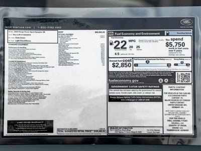 2026 Land Rover Range Rover Sport Dynamic SE