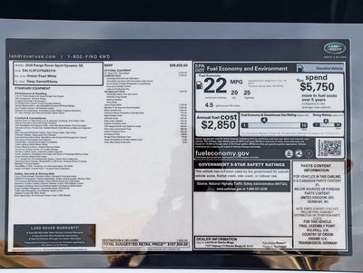 2026 Land Rover Range Rover Sport Dynamic SE