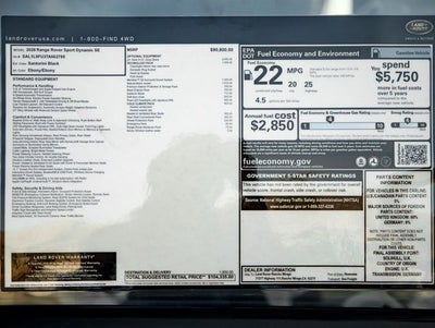 2026 Land Rover Range Rover Sport Dynamic SE
