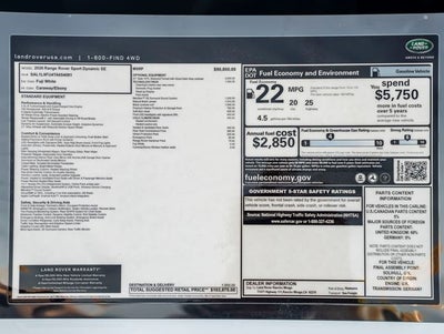 2026 Land Rover Range Rover Sport Dynamic SE