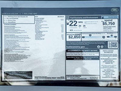 2026 Land Rover Range Rover Sport Dynamic SE