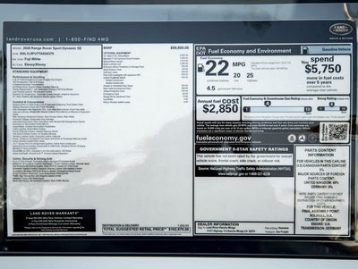 2026 Land Rover Range Rover Sport Dynamic SE