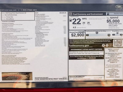 2025 Land Rover Range Rover Sport Dynamic SE