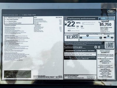 2026 Land Rover Range Rover Sport SE