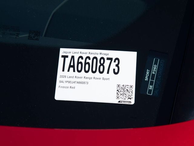 2026 Land Rover Range Rover Sport SE