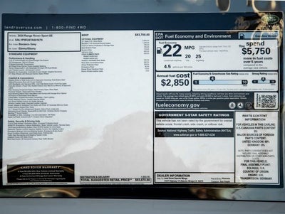 2026 Land Rover Range Rover Sport SE