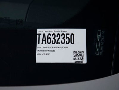 2026 Land Rover Range Rover Sport SE