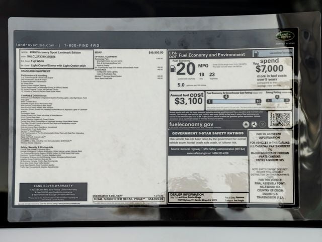 2026 Land Rover Discovery Sport Landmark