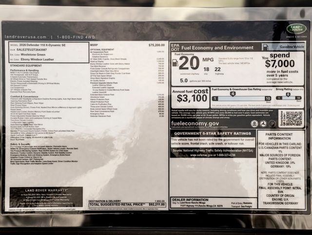 2026 Land Rover Defender 110 X-Dynamic SE