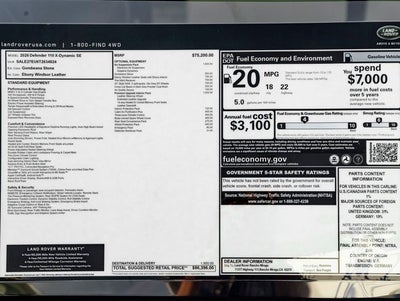 2026 Land Rover Defender 110 X-Dynamic SE