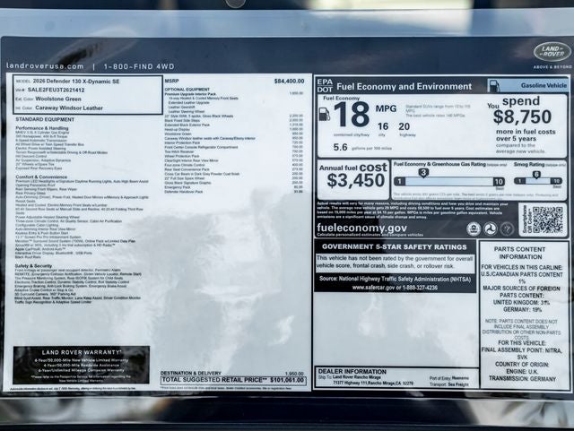 2026 Land Rover Defender 130 X-Dynamic SE