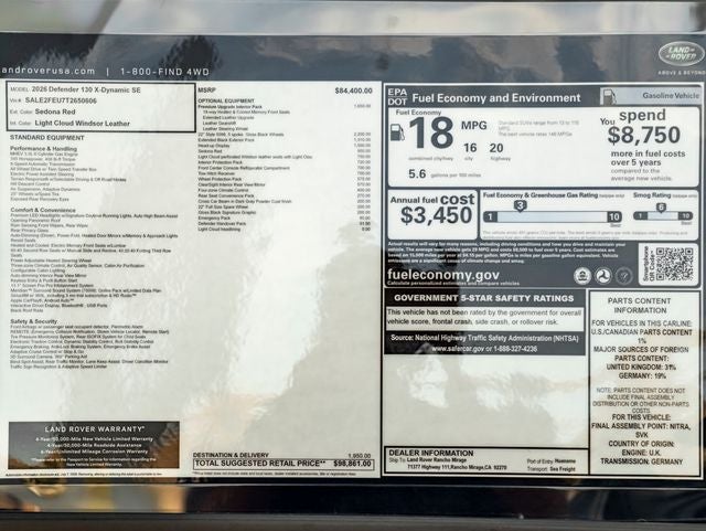 2026 Land Rover Defender 130 X-Dynamic SE