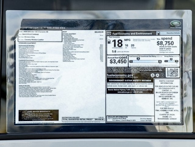 2026 Land Rover Defender 130 X-Dynamic SE