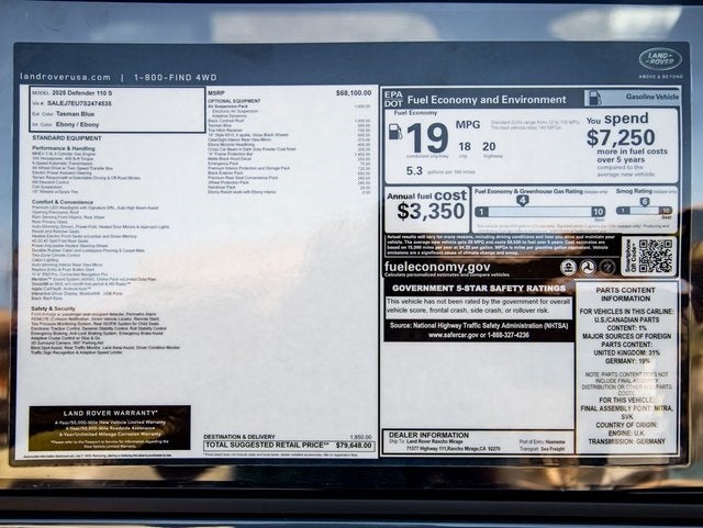 2025 Land Rover Defender 110 S