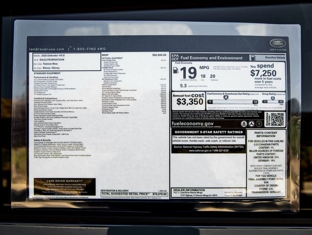 2025 Land Rover Defender 110 S