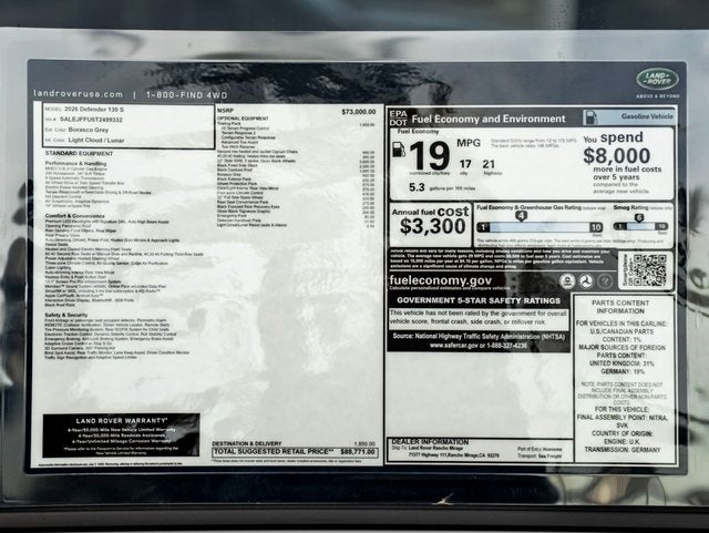 2026 Land Rover Defender 130 S