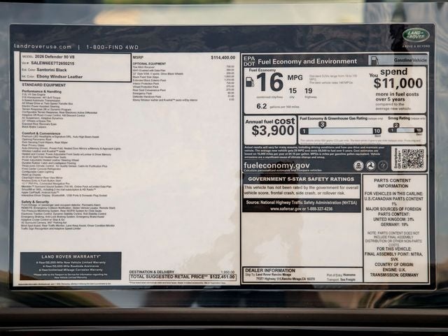 2026 Land Rover Defender 90 V8