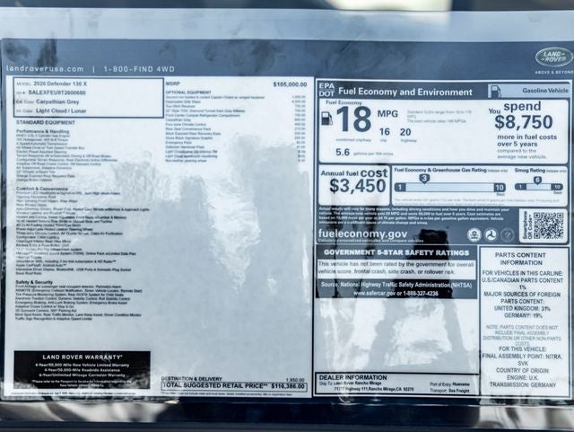 2026 Land Rover Defender 130 X