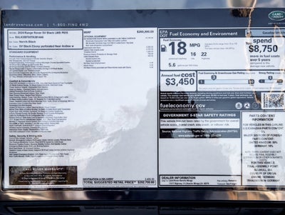 2026 Land Rover Range Rover SV Black LWB