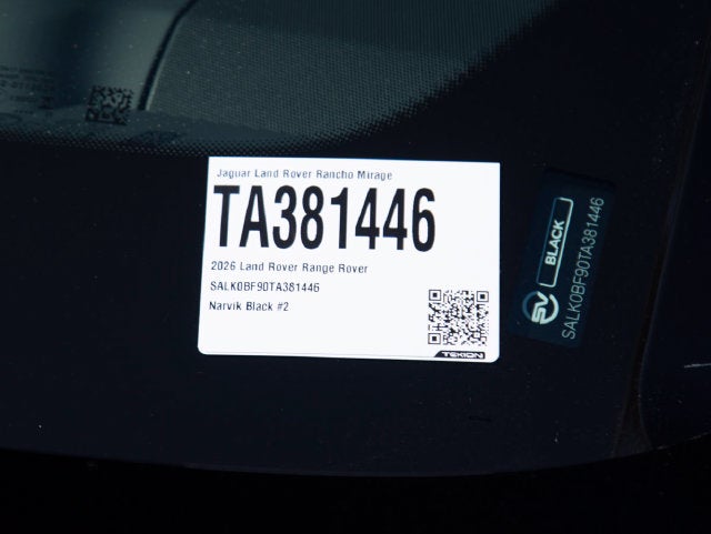 2026 Land Rover Range Rover SV Black LWB