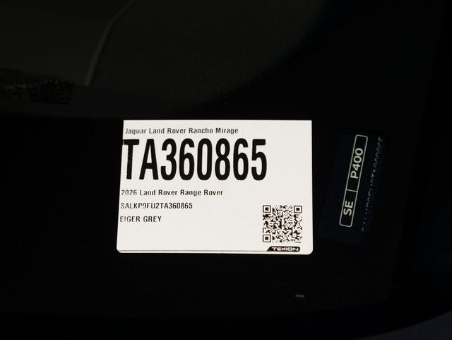 2026 Land Rover Range Rover SE SWB P400