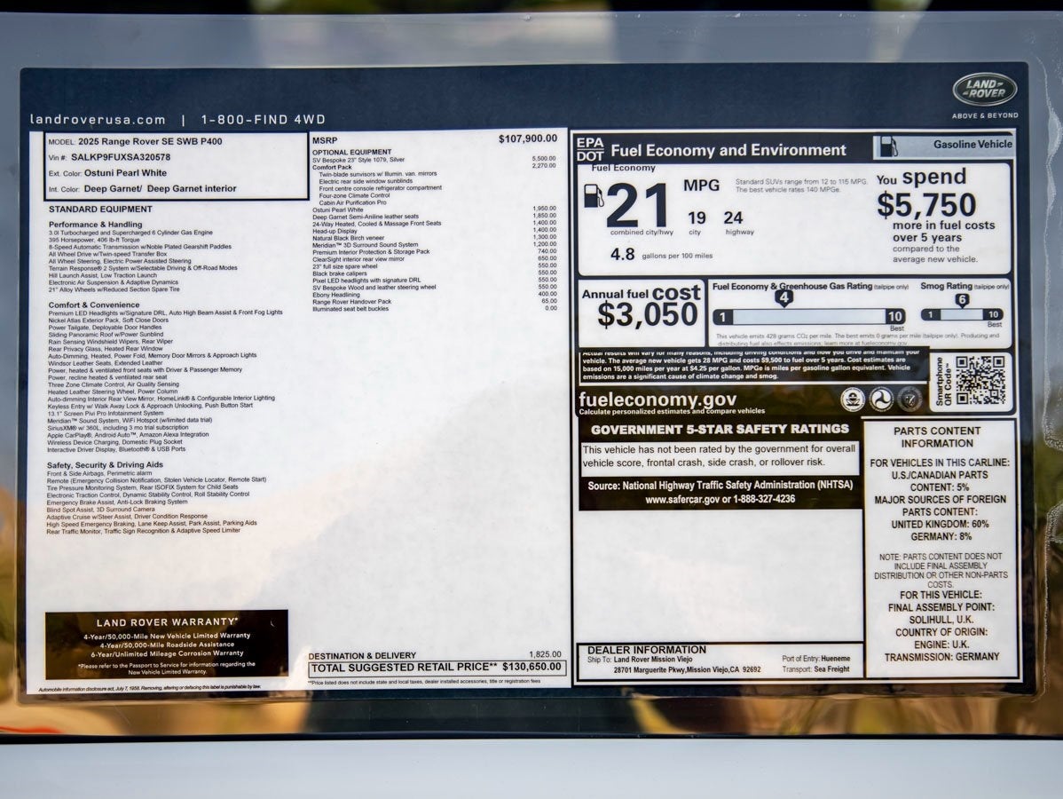 2025 Land Rover Range Rover SE