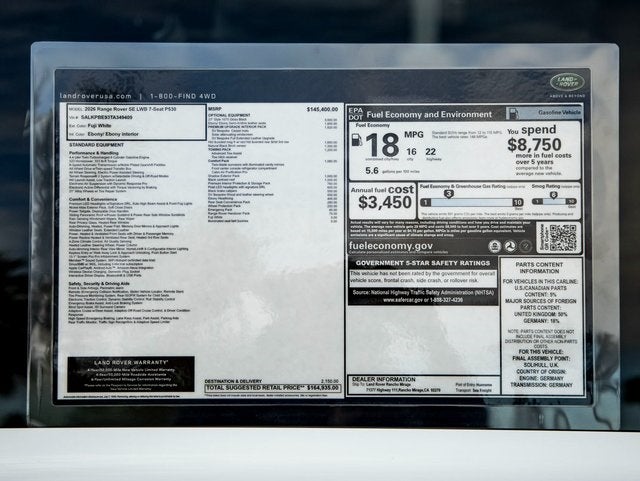 2026 Land Rover Range Rover SE LWB