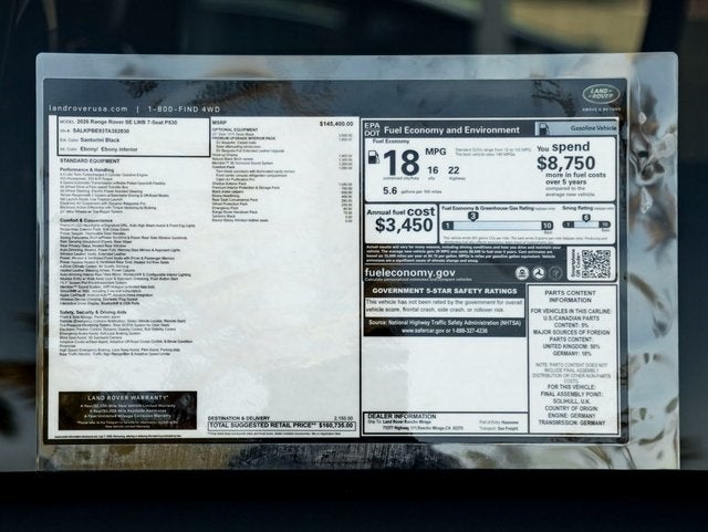 2026 Land Rover Range Rover SE LWB