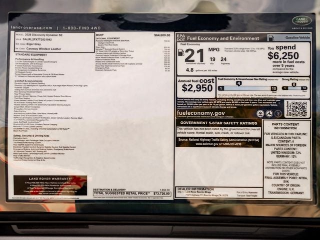 2026 Land Rover Discovery Dynamic SE