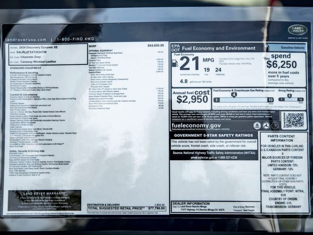 2026 Land Rover Discovery Dynamic SE