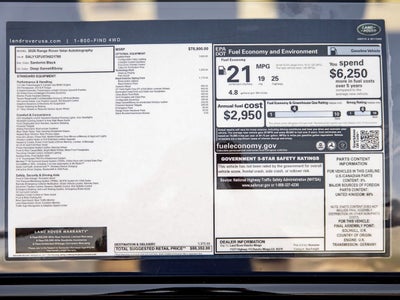 2026 Land Rover Range Rover Velar Autobiography