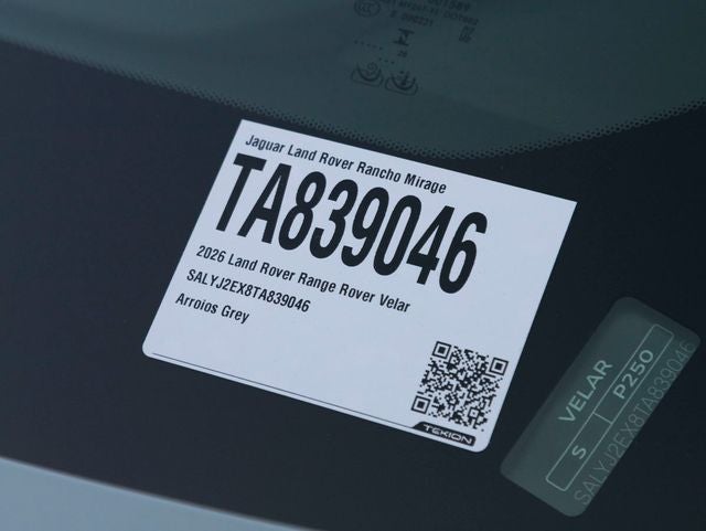 2026 Land Rover Range Rover Velar S
