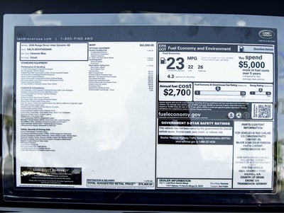 2026 Land Rover Range Rover Velar Dynamic SE