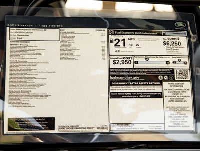 2026 Land Rover Range Rover Velar Dynamic SE