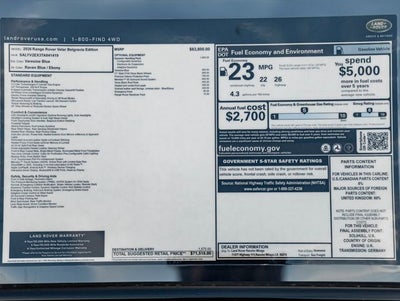 2026 Land Rover Range Rover Velar P250 Base