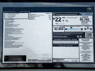 2026 Land Rover Range Rover Evoque S