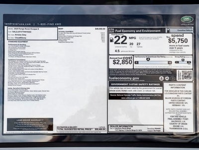 2026 Land Rover Range Rover Evoque S