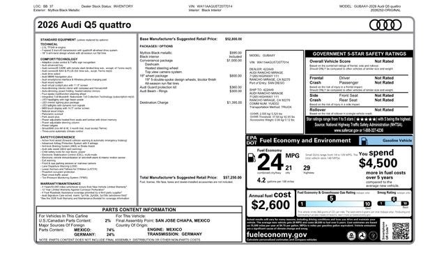 2026 Audi Q5 2.0T Premium quattro