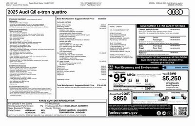 2025 Audi Q6 e-tron Premium Plus quattro