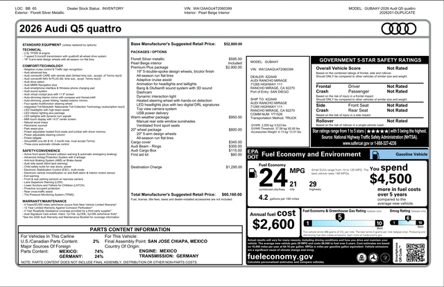 2026 Audi Q5 2.0T Premium Plus quattro